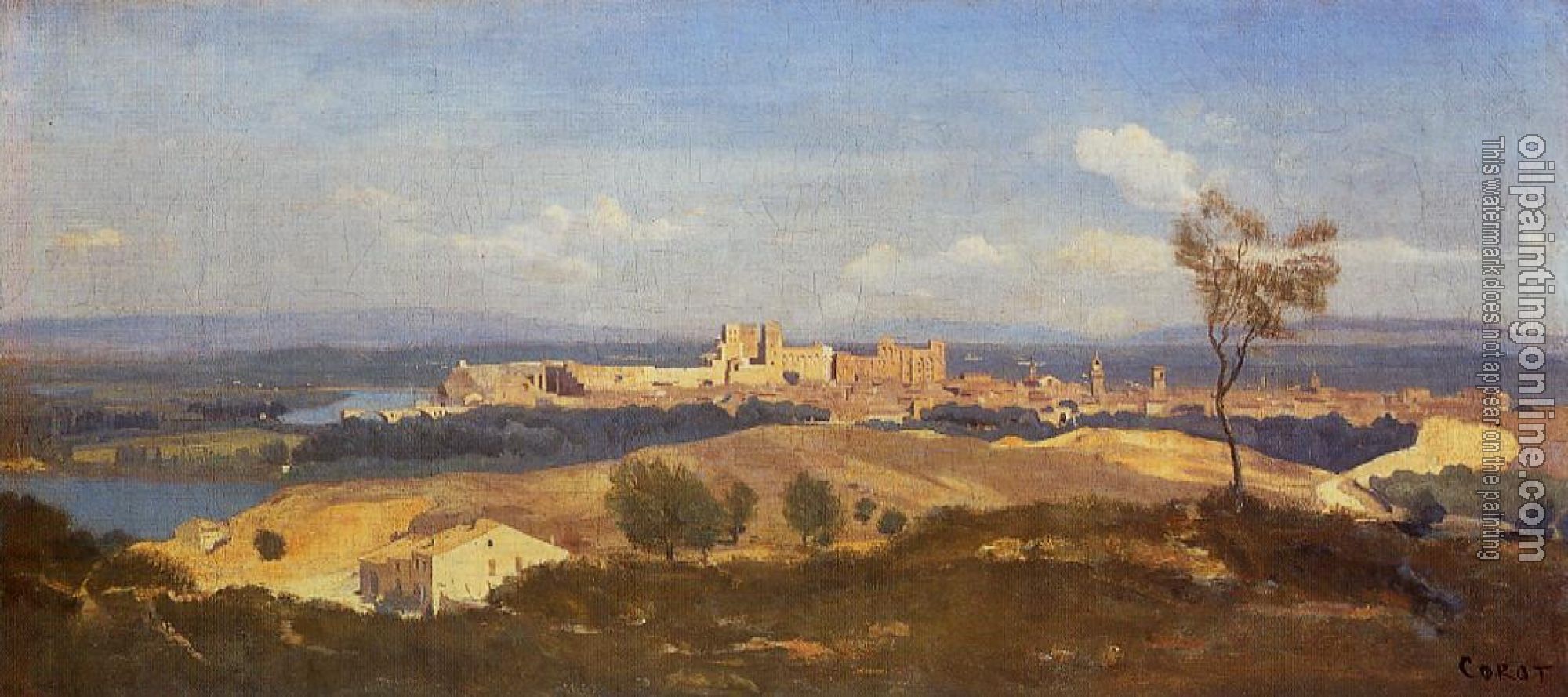 Corot, Jean-Baptiste-Camille - Avignon Seen from Villenueve-les-Avignon